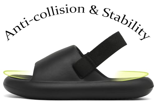 INMINPIN Toddler Boys Girls Slides Sandals Comfort Beach Pool Shower Slippers with Elastic Back Strap2