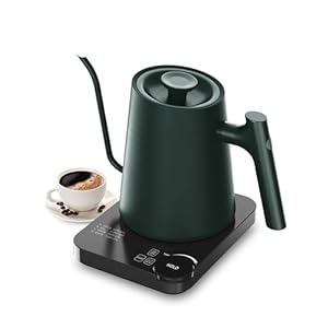 Gooseneck Electric Kettle, Paris Rhône Electric Kettle with 4 Variable Presets, ±1℉ Temperature Control & LED Real-time Temperature Display, Stainless Steel Inner, 24H Keep Warm for Coffee, Tea, 0.9L