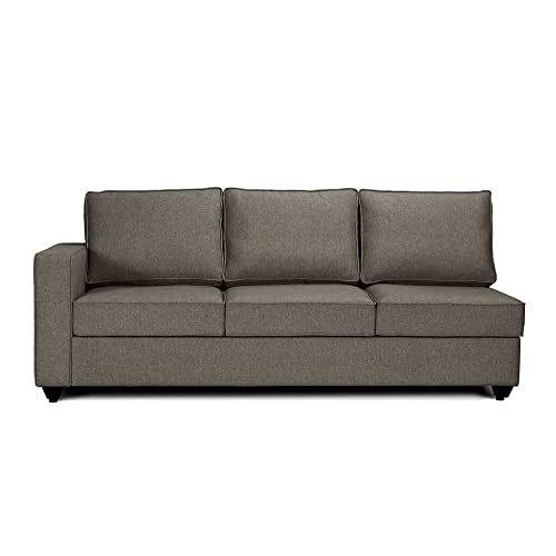 Image of Wakefit Sofa Set | 3 Year Warranty | Sofa 3 Seater, 3 Seater Sofa for Living Room, Wooden Sofa Set, Sofa Set 3 Seater + Right Aligned - Napper(Omega : Grey)