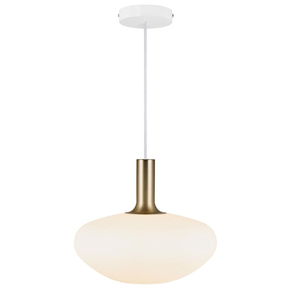 Nordlux Alton Pendant Light White Glass Dining Room E27 Mains 35cm