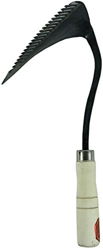 The Elixir Eco Green Premium Hand Forged Hand Plow Hoe Korean Style Gardening Hand Tools for Best Organic Gardening & Horticulture, Upgraded Saw-Type Blade
