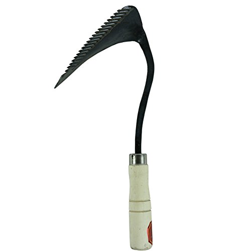 The Elixir Eco Green Premium Hand Forged Hand Plow Hoe Korean Style Gardening Hand Tools For Best Organic Gardening & Horticulture, Upgraded Saw-Type Blade #TOP3