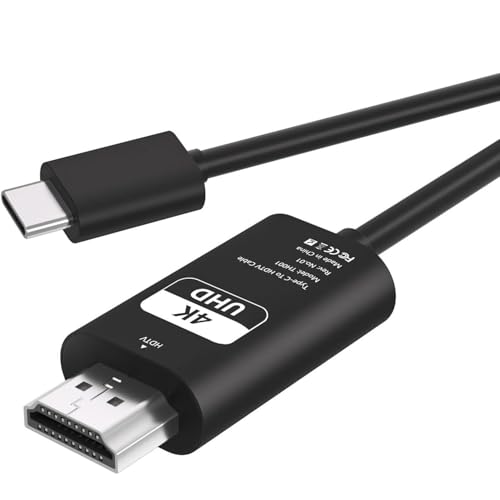 USB Type C HDMI �ϊ��P�[�u�� - 5M �u4K@30Hz �f���o��/�~���[�����O �ݒ�s�v�v�^�C�vC �X�}�z �e���r �ڑ��P�[�u�� iPhone15/16 Pro/MacBook/iPad Pro/Surface/Galaxy/Androi