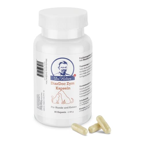 DiarDoc Zym von Dr. Hölter - Pankreasenzyme, Verdauungsenzyme für Hunde bei Darmprobleme und bei Futterunverträglichkeiten/Futtermittelallergien (90 DiarDoc Zym Kapseln)