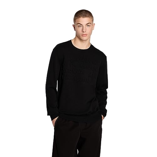 Armani Exchange Men's Cotton Embossed Logo Pullover Sweater