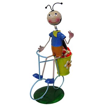 Boneco Joaninha com Bicicleta Para Enfeite e Decoraçao Jardim e Flores (BON-M-15)