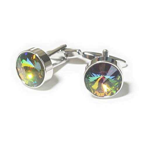 鎌倉カフス工房 クリスタルヴィトレイルメディウムスワロフスキー・ラウンドカフス（カフリンクス・カフスボタン） cc021-a-16