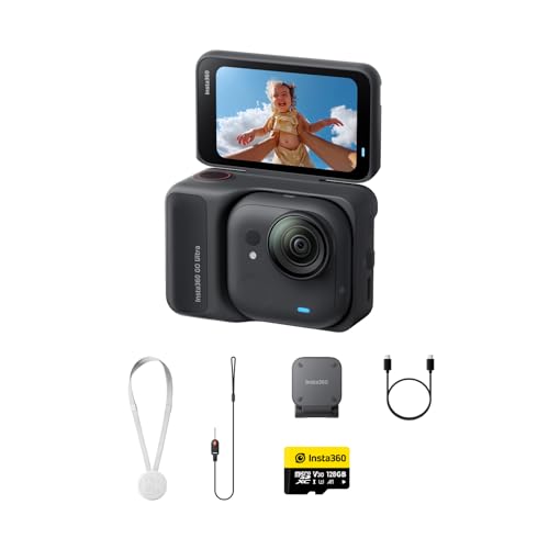 Image of Insta360 GO Ultra - Tiny Hands-Free 4K Cam, Lightweight & Portable, Low Light Excellence, Mount Anywhere, FlowState Stabilization, 200 Min Battery Life, Waterproof to 33ft, Cycling & Running Cam