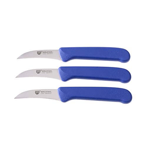 GRÄWE Küchenmesser 3 Stück, Edelstahl blau, super scharf geschliffen