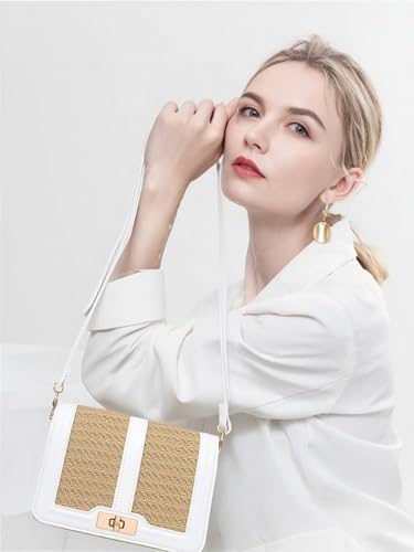 Image of Ayliss Straw Crossbody Bags for Women Straw Purses Handbags Shoulder Clutch Purse Summer Beach Woven Bags for Vacation