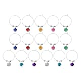 TOKIDNY 16 Stück Teiliges Wein Glasanhänger aus Robustem Material Wiederverwendbare Weinglasmarkierer mit Einzigartigem Diamant design Praktische Erkennungszeichen für Partys Hochzeiten