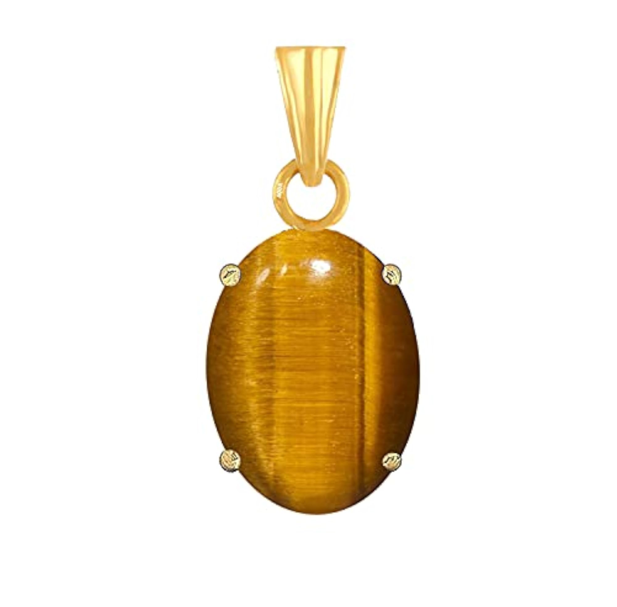 Tiger Eye 22K Gold Plated Pendant, 6.25 Ratti