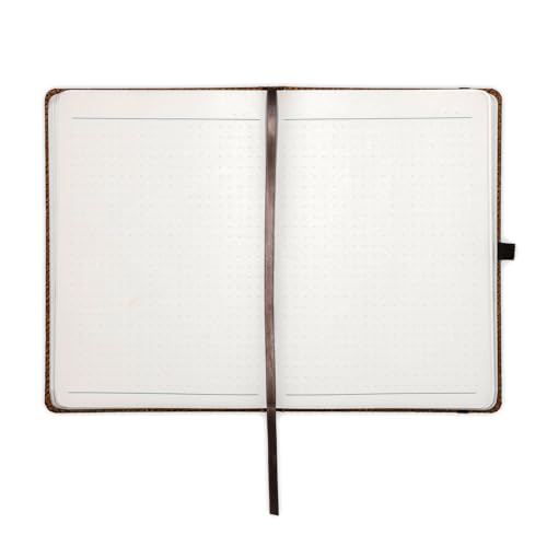 Image of COMMA Abaca - A5 Size - Dot Grid Hard Bound Notebook with Pen & Elastic Band Closure - 192 Pages - 80gsm Natural Shade Paper - Textured Cover Material - (Pink)