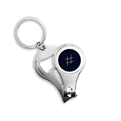 White Music Signature Black Nail Nipper Ring Key Chain Bottle Opener Clipper