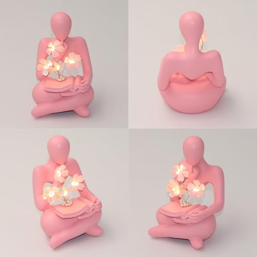 Estatua decorativa lectora en resina para estantería miniatura 3