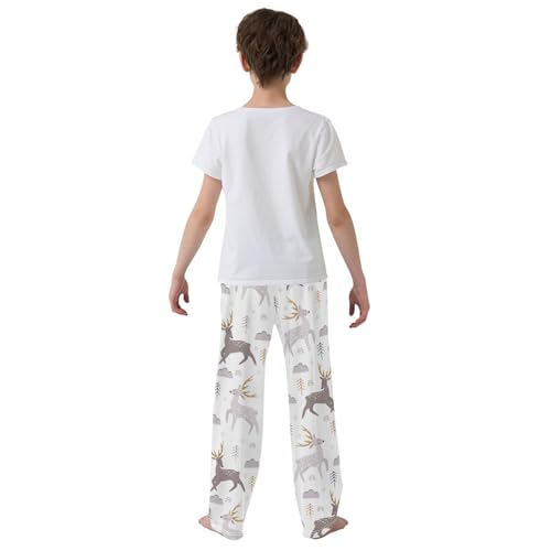 Boys' Pants Christmas Animal Deer Funny Long Bottoms Jogger Pants Elastic Waist Trousers with Pockets S-XL3