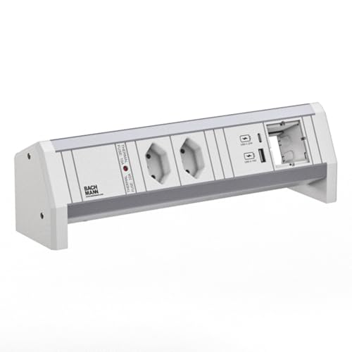 Bachmann Desk White 2xCH T13 1xUSB A/C 22W 1xCM RAL9010, W127064275 (22W 1xCM RAL9010)