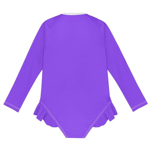 Plain Aztec Purples Baby Girl Bathing Suit Long Sleeve UPF 50+ One Piece Toddler Swimsuit Size 11-12Y2