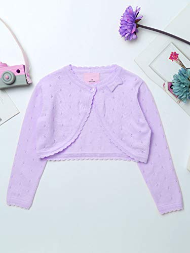 Girls Knit Cardigan Shrug Long Sleeve Button Closure Bolero Flower Girl Dress Cover Cropped Coat Sweater3