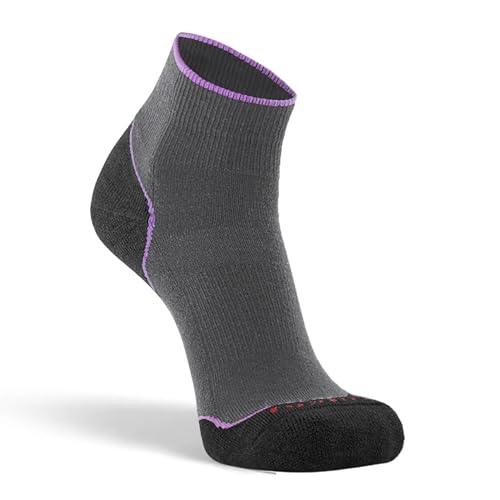 Image of FOX RIVER Basecamp 2.0 Quarter Crew Sock | Hiking Sock | Breathable | Moisture Wicking | Ideal for Walking and All Day Use | Grey /Charcoal | Medium
