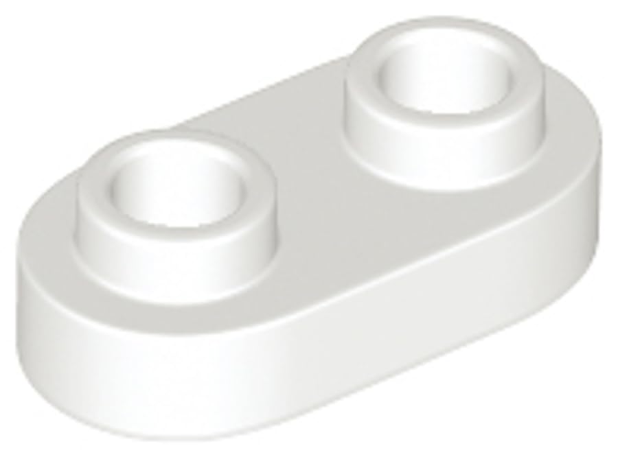 LEGO Round Plate 1 x 2 with Open Studs, Part 35480 (White, 10, Bricks)