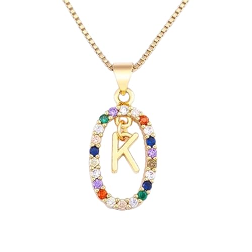 Collier alphabet pendentif MSCK en lettres initiales colorées pour femme