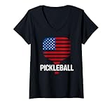 Photo Gallery donna pickleball player paddleball amante bandiera degli stati uniti sarcastico divertente maglietta con collo a v Photo Gallery donna pickleball player paddleball amante bandiera degli stati uniti sarcastico divertente maglietta con collo a v
