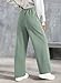 Dokotoo Wide Leg Pants Woman Fall Winter Women's Pants Fashion Trendy Palazzo Pants for Women Casual Elastic Waisted Loose Trousers for Women Smoke Green