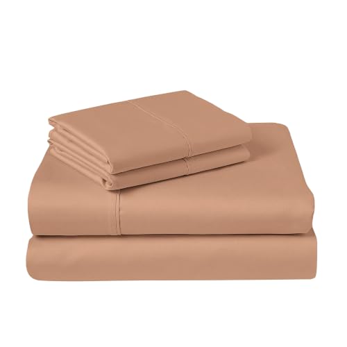 Pizuna 100% Cotton Sheets Set King 400 Thread Count Dusty Coral