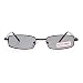SA106 Small Mens Rectangular Metal Rim Classic Color Lens Sunglasses Brown Black