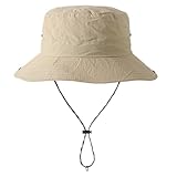 Générique Foldable Fishing Hat   Waterproof Foldable Fishing Hat | Wide Brim Sun Hats | Men's Bucket Hats UV Protection for Garden, Beach, Outdoor Activities | Breathable Adjustable Fishings Hatt