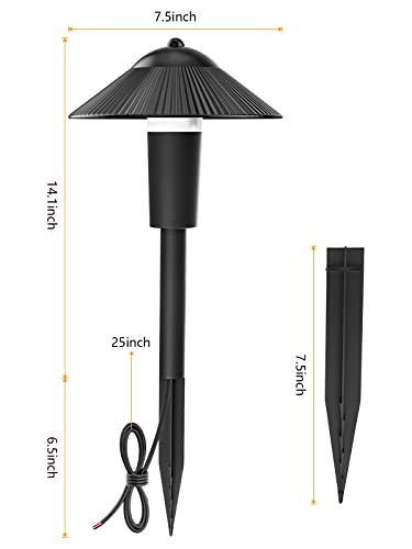 Zuckeo 5W Low Voltage Landscape Pathway Lights With Connectors 12V 24V Led Landscape Lighting Outdoor Path Lights Wired Ip66 Waterproof Walkway Lights 3000K Warm White Light For Yard Garden (6Pack) #TOP4