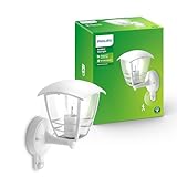 Philips myGarden Creek - Aplique de pared con sensor de movimiento, iluminación exterior, 60 W, 220 V, casquillo E27, color blanco