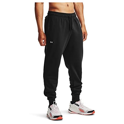 Under Armour Mens Rival Fleece Joggers , Black (001)/Onyx White , Medium