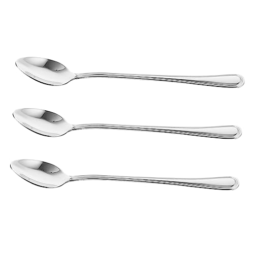 Unomor 3pcs Mixing Spoon Convenient Cake Spoon Espresso Spoon Cream Spoons Barware Stirring Decorative Dessert Spoons Iced Tea Spoon Coffee Decor Spoon Vinyl Stainless Steel Silver