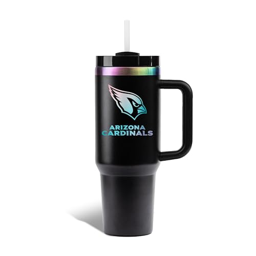 Image of The Memory Company Officially Licensed NFL - Arizona Cardinals 40oz Iridescent Tumbler with Handle