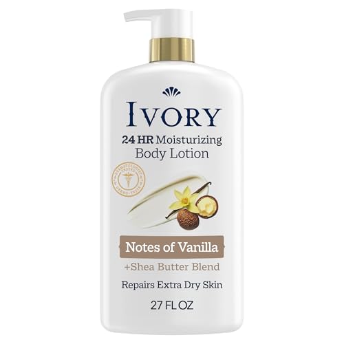 Image of Ivory Hand & Body Lotion, 24hr Moisturizing, Repairs Extra Dry Skin, All Day Hydration, Lightweight Formula, Absorbs Instantly, Perfect for Daily Use, Shea Butter Blend, Vanilla Scent, 27 fl oz