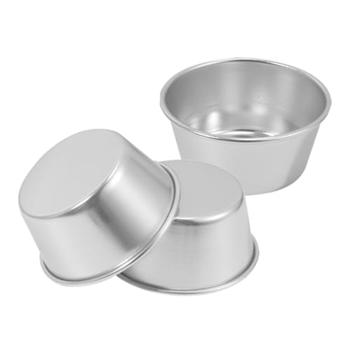 LABRIMP 3個 高炭素鋼製耐熱エッグタルト型点 滑らかで丸型 不粘性で取り外し簡単 ケーキ マフィン プリン焼き用ベーキングトレイ