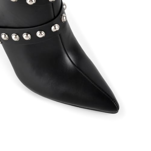 Image of LISHAN Women's Pointed Toe Under the Knee High Boots Stiletto High Heels