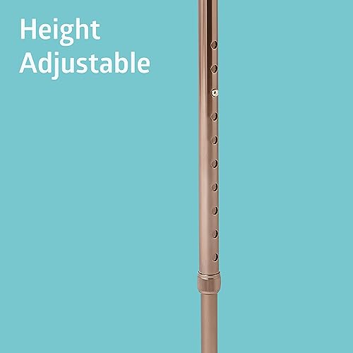 image for Medline Aluminum-Bronze Offset Walking Cane, Adjusts 29–38” & Supp