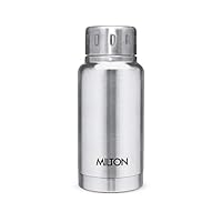 Milton Elfin 160, Double Wall Vacuum Insulated Flask, 160 ml | 5.4 oz | Hot & Cold Water Bottle, 18/8 Stainless Steel, Compact Flask, Durable Body, BPA Free, Leak-Proof Simple Screw Lid | Silver
