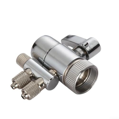 Válvula desviadora de grifo de dos vías, purificadores de filtros de agua, tubo de 1/4 pulgadas con mango de metal, para varios filtros de agua y purificadores