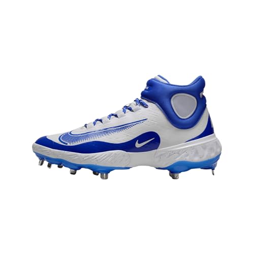 Nike Alpha Huarache Elite 4 Mid Men's Baseball Cleats (FD2744-104, White/Hyper Royal)