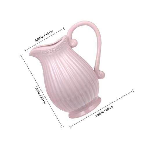 Vase en céramique rose fleurs séchées objet décoratif intérieur design moderne - 3