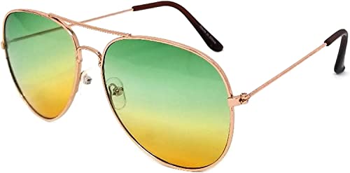 Image of OWL Classic Aviator Style Sunglasses Metal Frame Colored Lens UV 400 Unisex