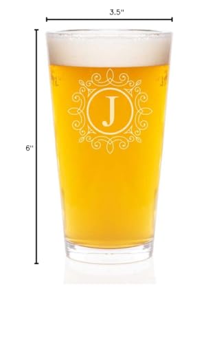 Vaso grabado personalizado con monograma letra J miniatura 4