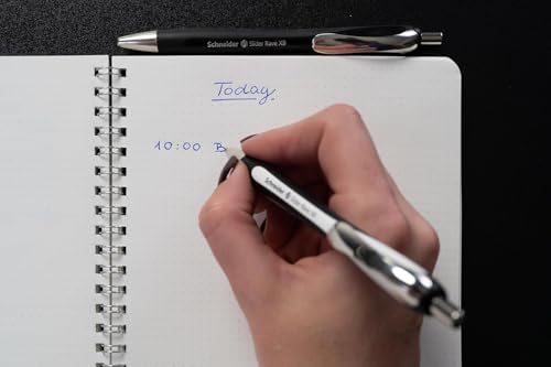 Image of Schneider Slider Rave XB 132549 Ballpoint Pen (Limited Special Edition in White /Black, Made in Germany) Pack of 5, Ink Colour: Blue