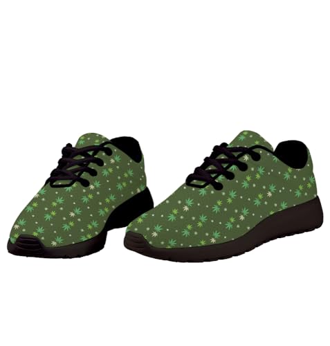 Weed Shoes for Men Women,Marijuana Leaf Sneakers Comfortable Running Walking Tennis Shoes4