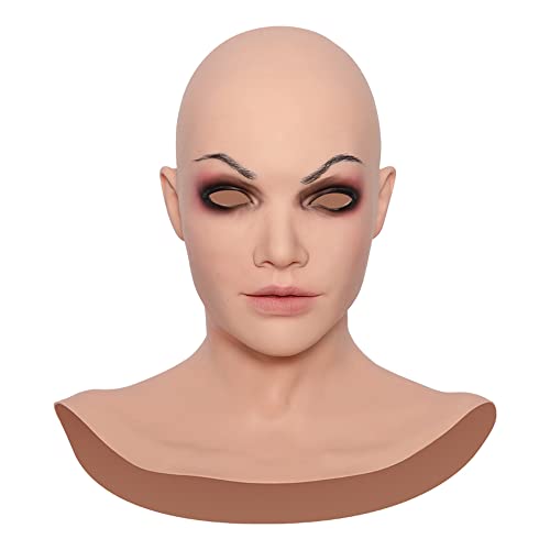 Cyomi Silikon Maske Realistische Weibliche Masken Natürliche Haut für Crossdresser Transgender Karneval Cosplay Oktoberfest Halloween Weihnachts Maskerade - Beatrices Frauenmaske Cover