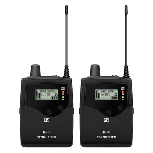 Image of Sennheiser EW IEM G4-Twin Bundle - Wireless in-Ear Monitor System | Stage-Ready Kit Comes with Pig Hog PHM10 8mm Mic Cable, 4-Pack Blucoil AA Batteries and Polishing Cloth